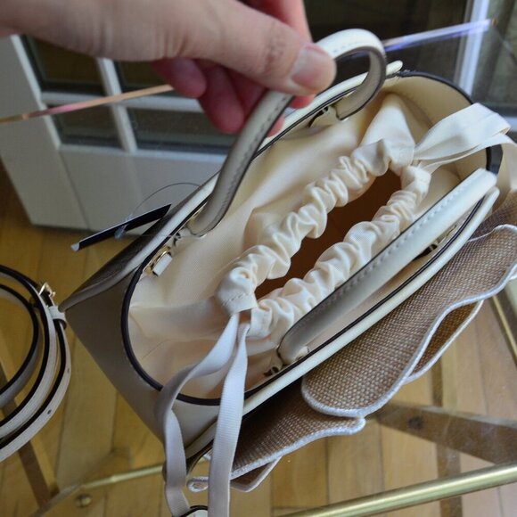 Kate Spade KK969 Flora Rose Straw Crossbody - Picture 11 of 13